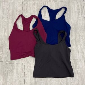 Fabletics Women's Racerback Tank Tops - grey Navy, pink